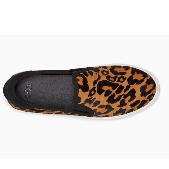 UGG Womens Cahlvan Butterscotch Panther Print Cow Hair Slip-On Sneaker Size 6 - Picture 4 of 6